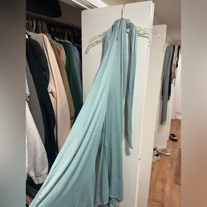 Tie around the neck satin jumpsuit